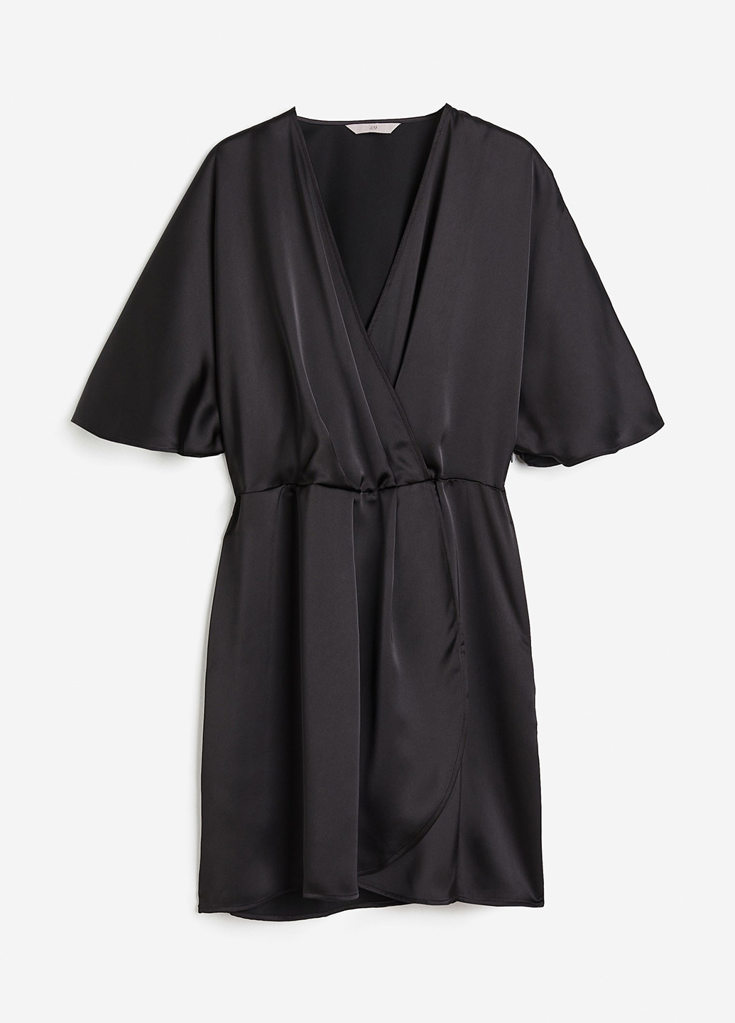 Черное кэжуал платье на запах H&M однотонное