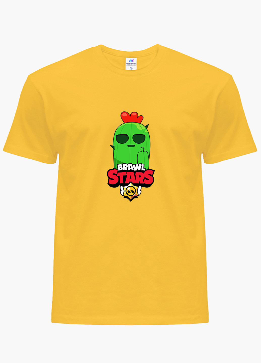 Желтая демисезонная футболка детская спайк бравл старс (spike brawl stars)(9224-1013) MobiPrint