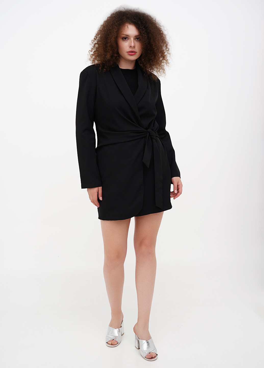 Черное кэжуал платье платье-жакет Boohoo однотонное