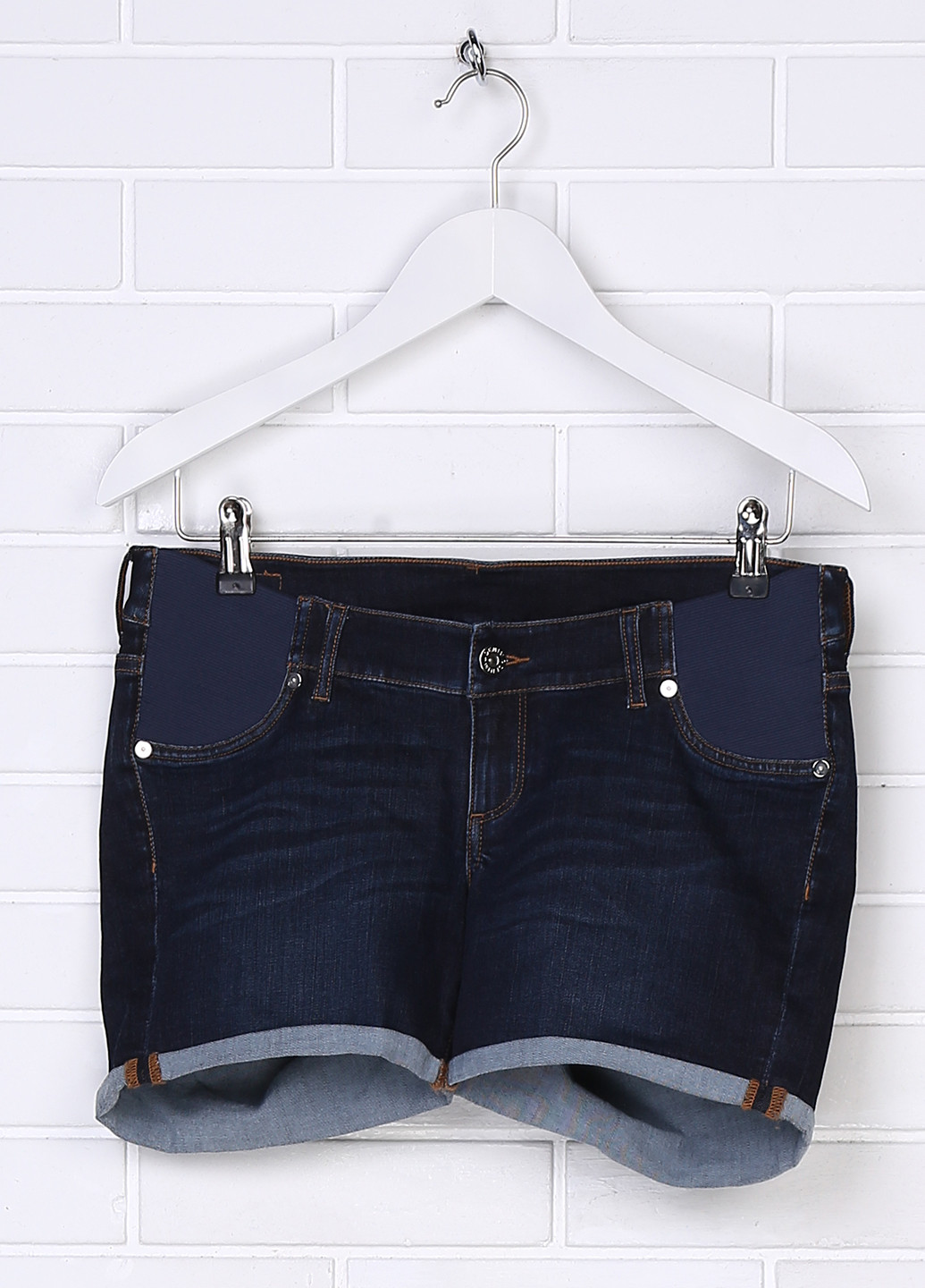 Шорти для вагітних H&M однотонні темно-сині джинсові