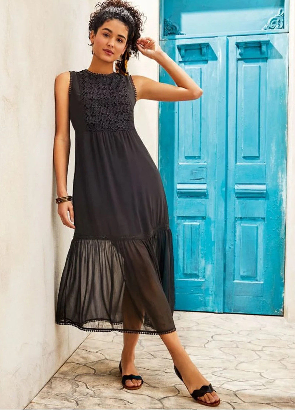 Черное кэжуал платье а-силуэт Esmara однотонное