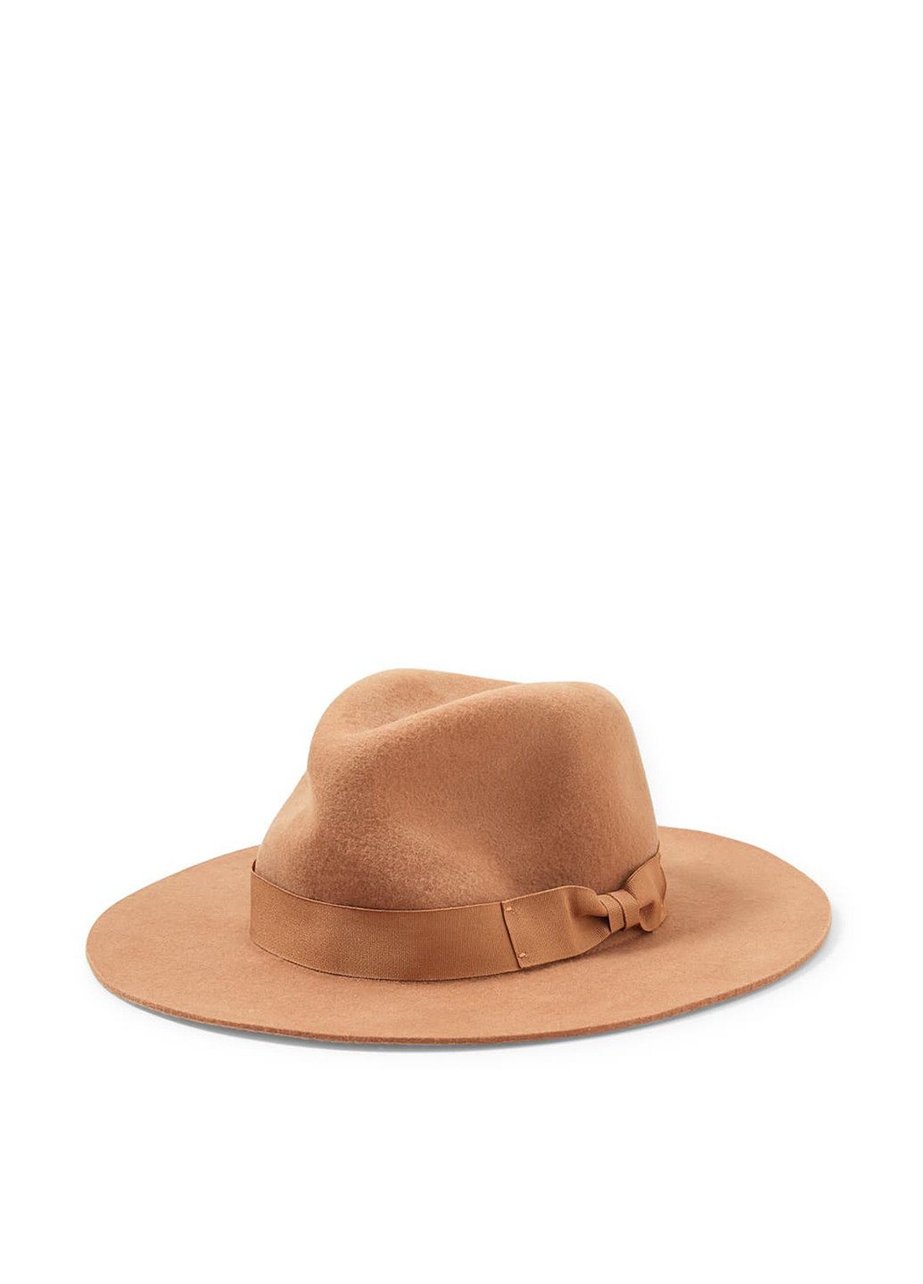 Шляпа C&A федора однотонная светло-коричневая кэжуал шерсть