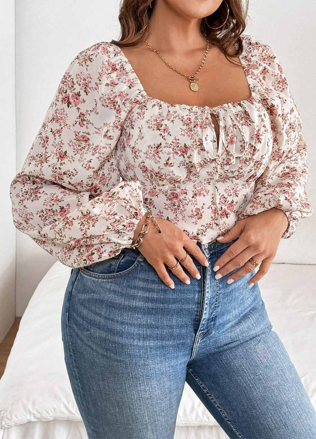 Комбинированная блуза SHEIN