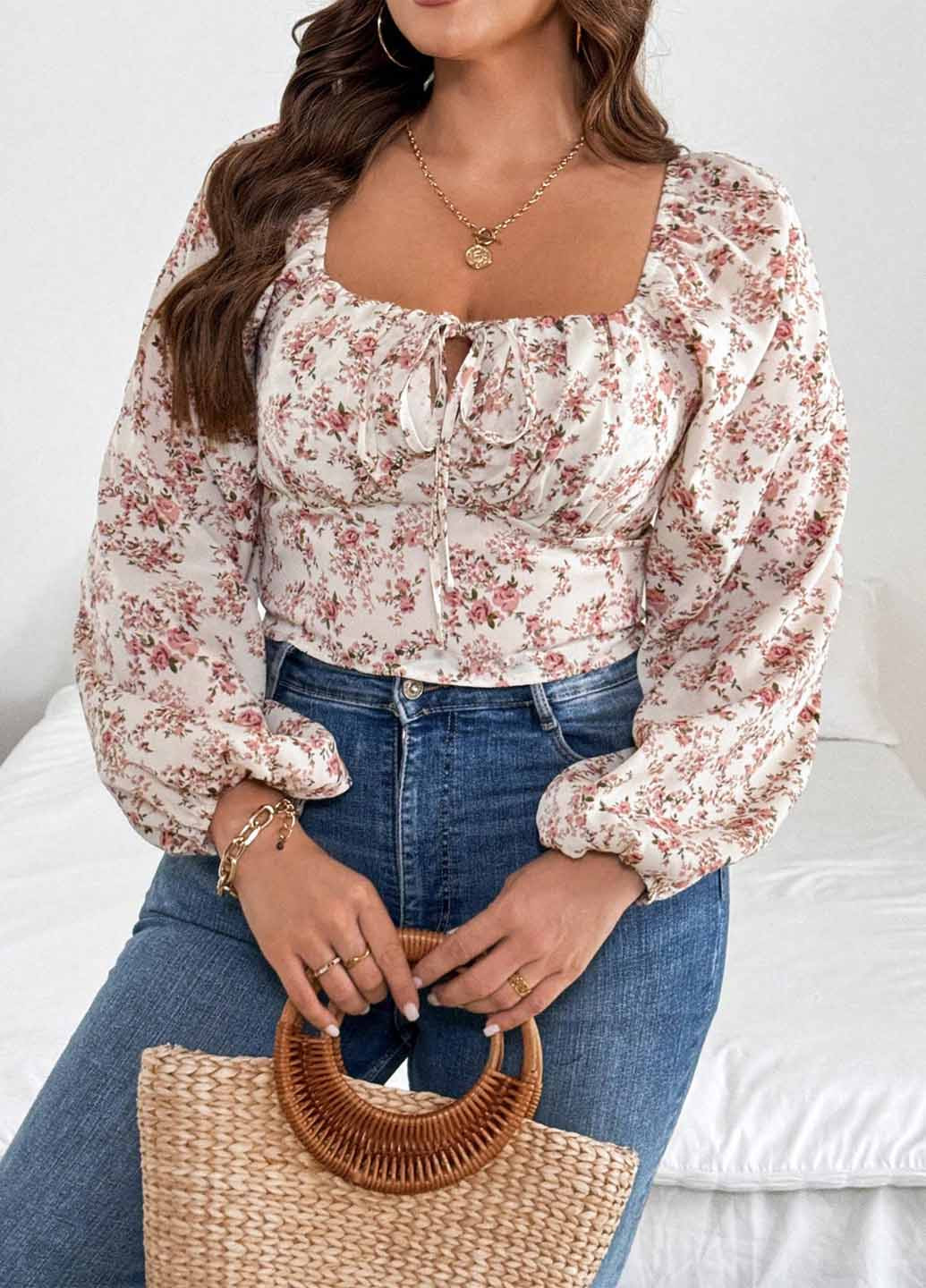 Комбинированная блуза SHEIN