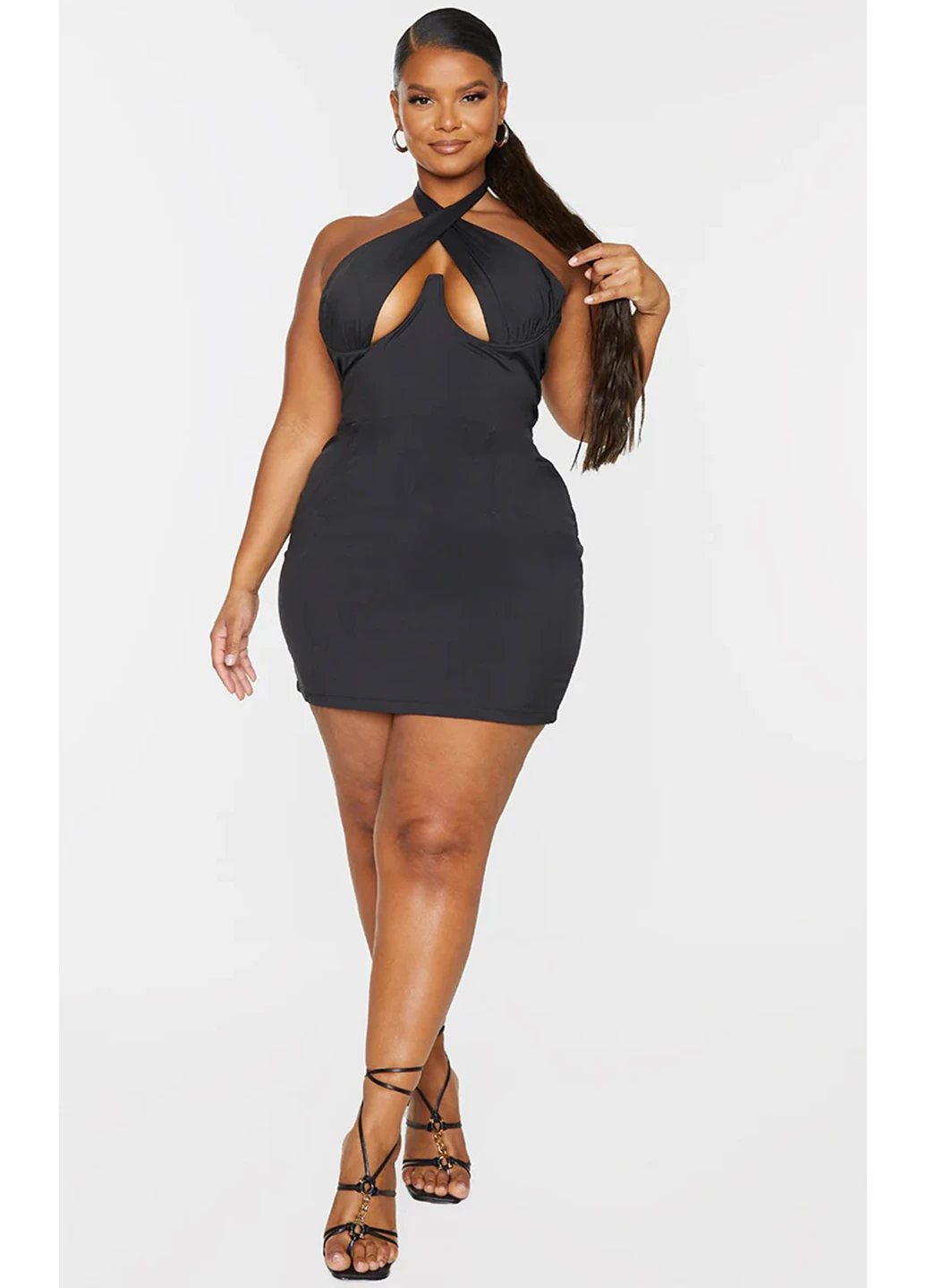 Черное кэжуал платье PrettyLittleThing однотонное