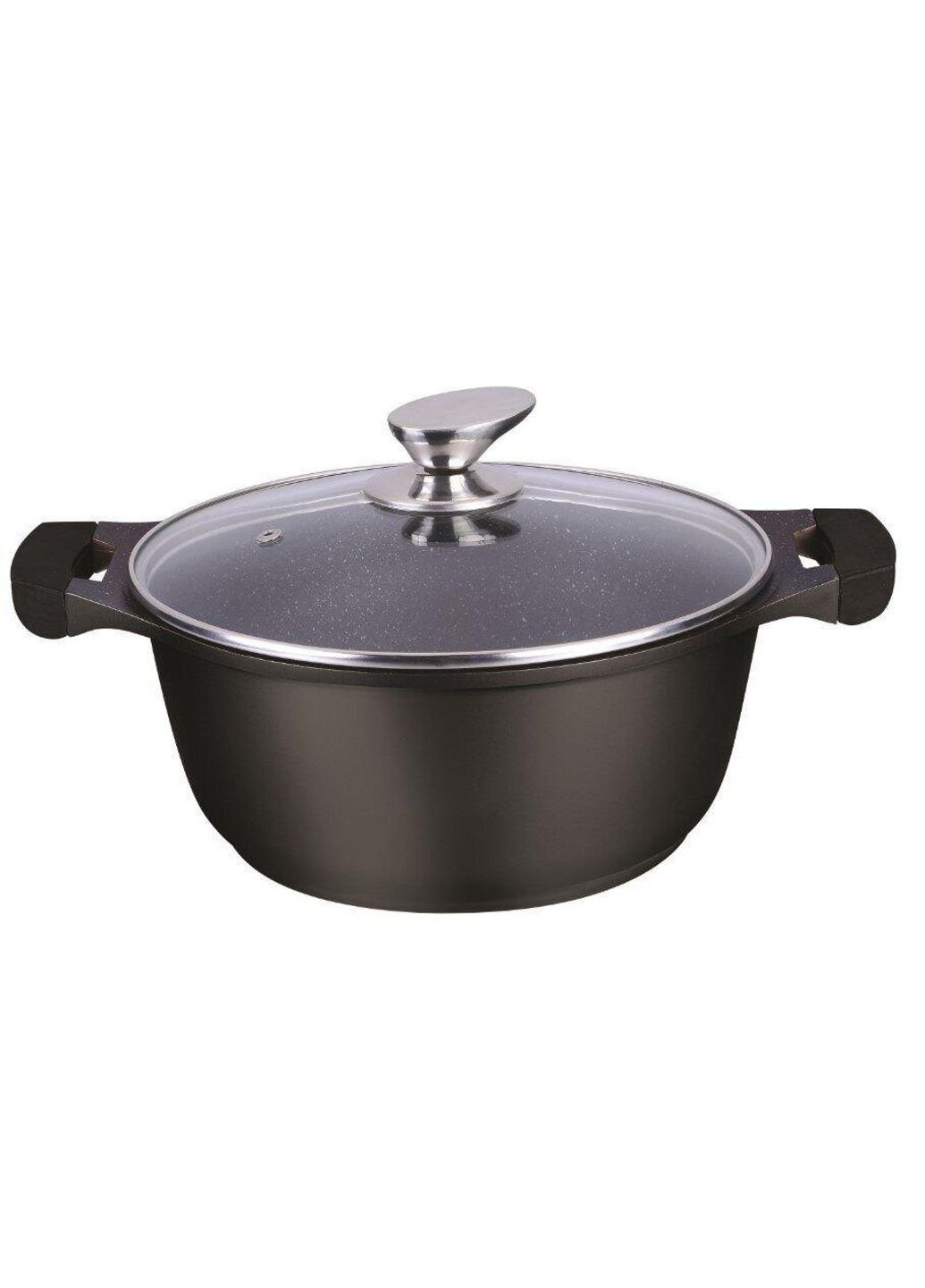 Каструля зі скляною кришкою Black BH-15028-black 6.3 л 28 см Bohmann (253627880)