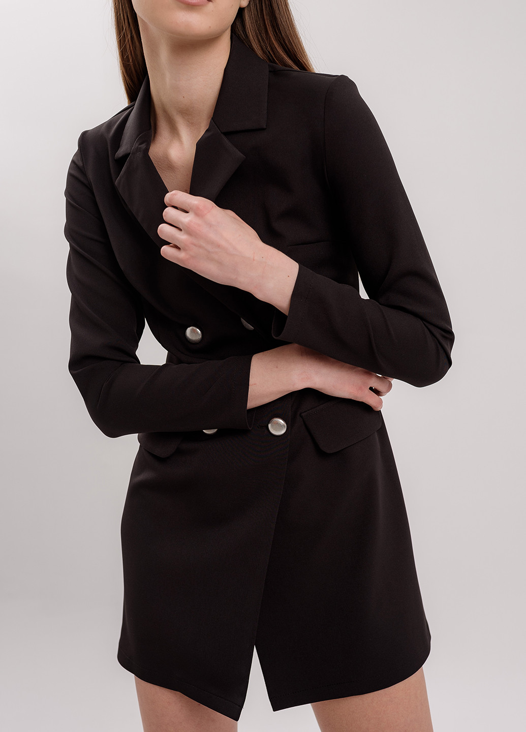 Чорна ділова сукня-піджак Hand Made однотонна