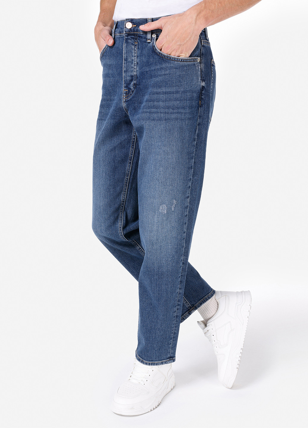 Синие демисезонные прямые джинсы Colin's