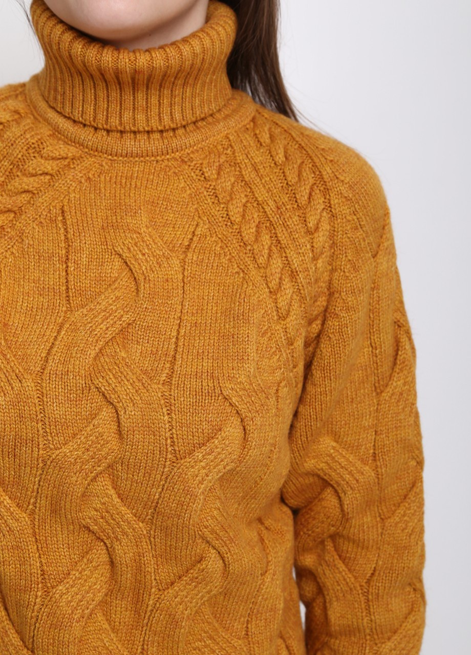 Оранжевый зимний свитер женский оранжевый теплый большой размер Pulltonic Прямая