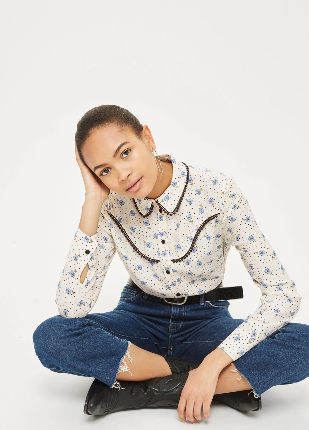Молочна блузка Topshop