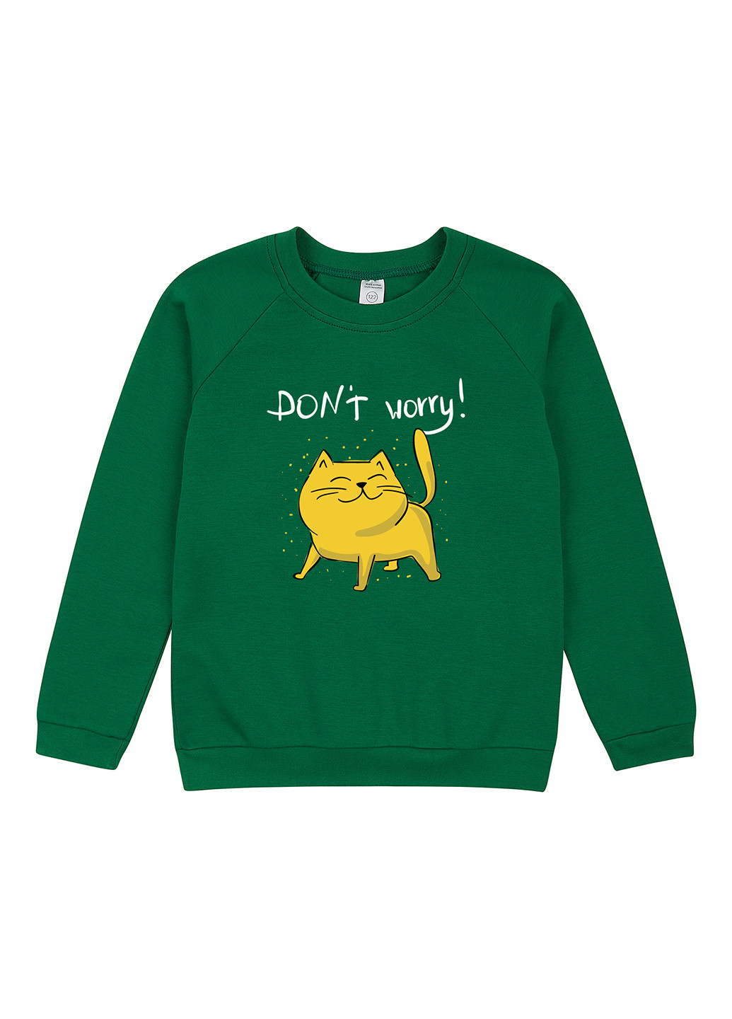 Garnamama свитшот кошки зеленый кэжуал хлопок, интерлок