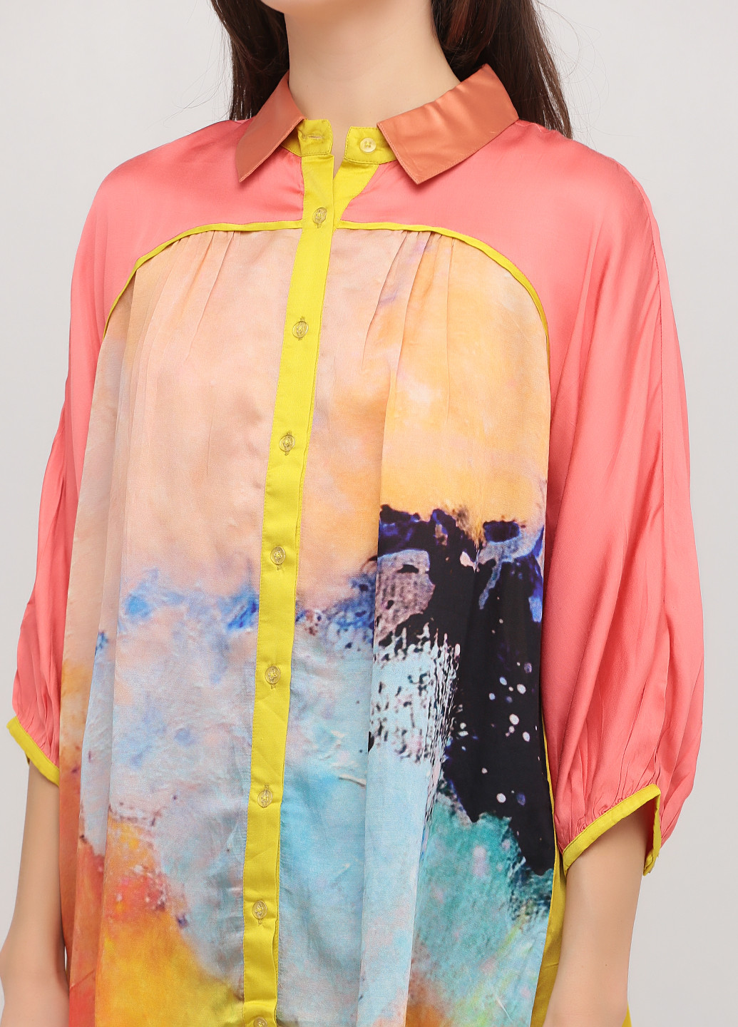 Комбинированная демисезонная блуза bl-nk