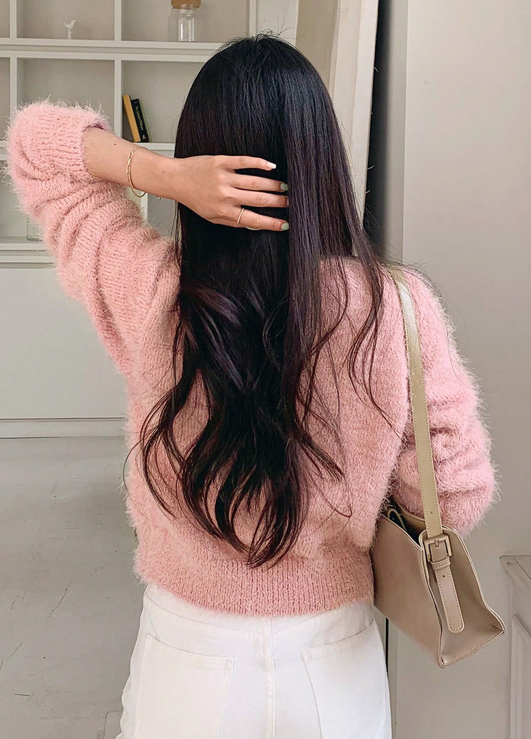 Светло-розовый демисезонный кардиган SHEIN