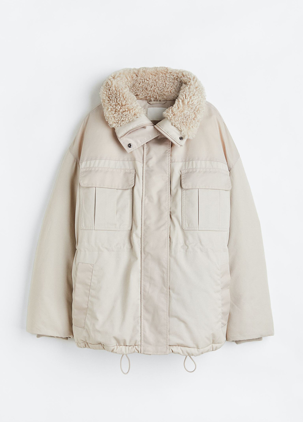 Светло-серая демисезонная куртка вільного крою H&M