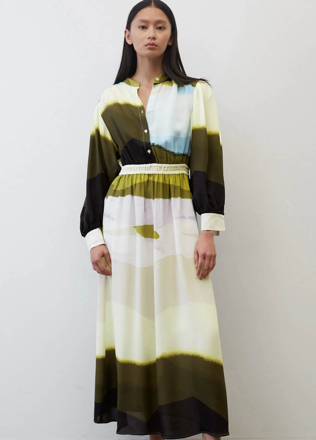 Комбинированное кэжуал платье Marc O'Polo с абстрактным узором