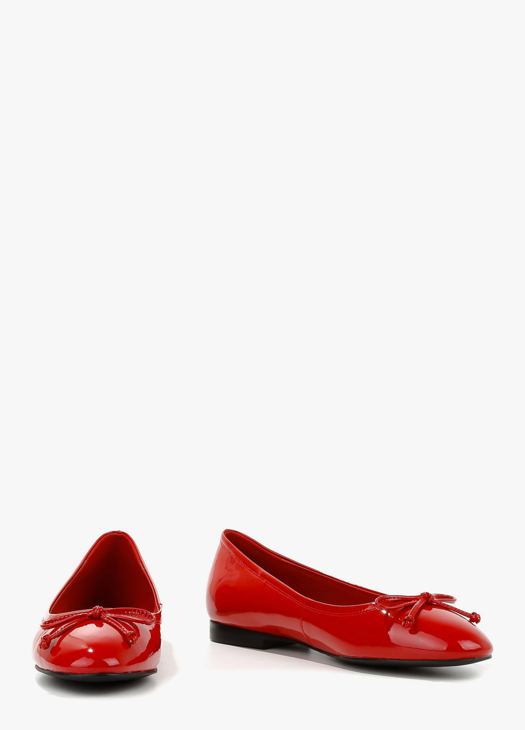 Жіночі балетки Le'BERDES | червоні однотонні бант, лаковані натуральна шкіра (322088032)