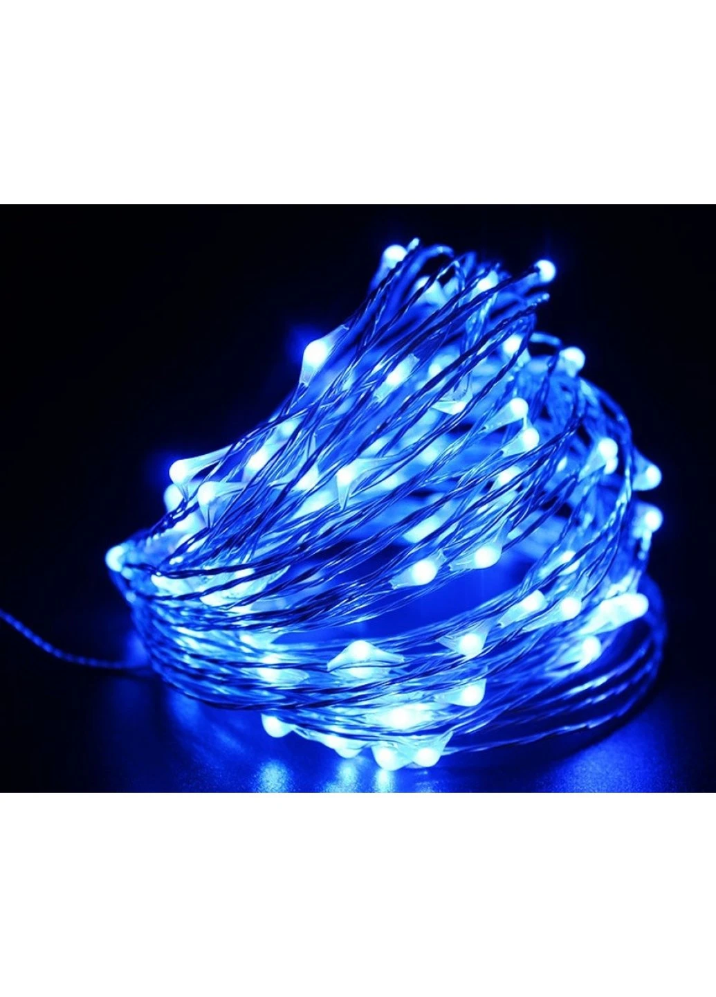 Гірлянда світлодіодна роса на батарейках 10 м, 100 LED (Синій) Power (254425336)