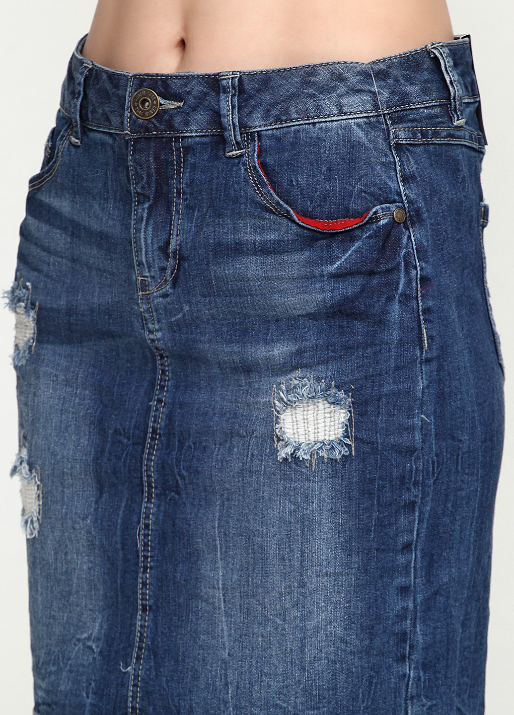 Темно-синяя джинсовая однотонная юбка Colours мини