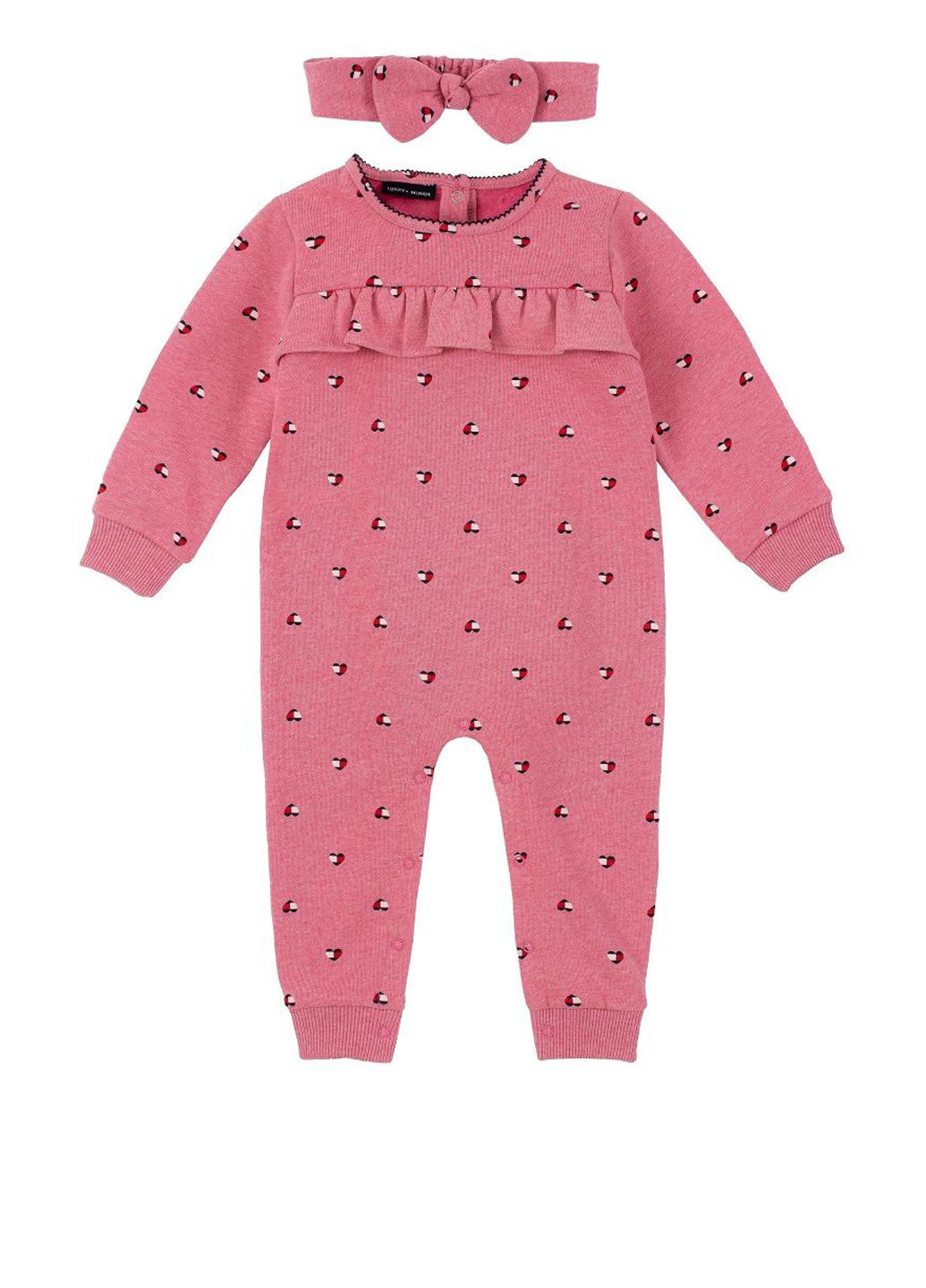 Рожевий демісезонний комплект (комбінезон, пов'язка) Tommy Hilfiger