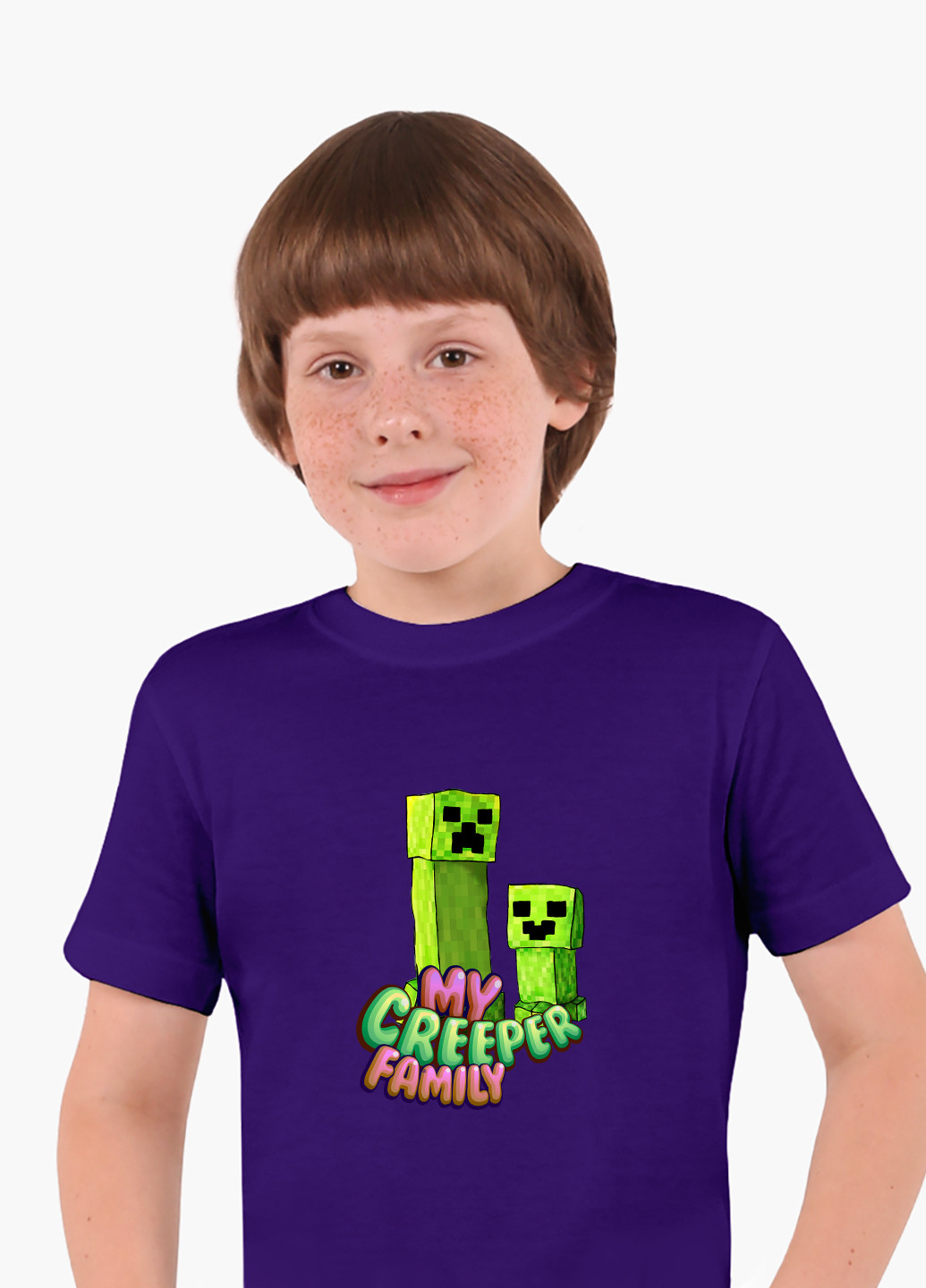 Фиолетовая демисезонная футболка детская майнкрафт (minecraft)(9224-1176) MobiPrint