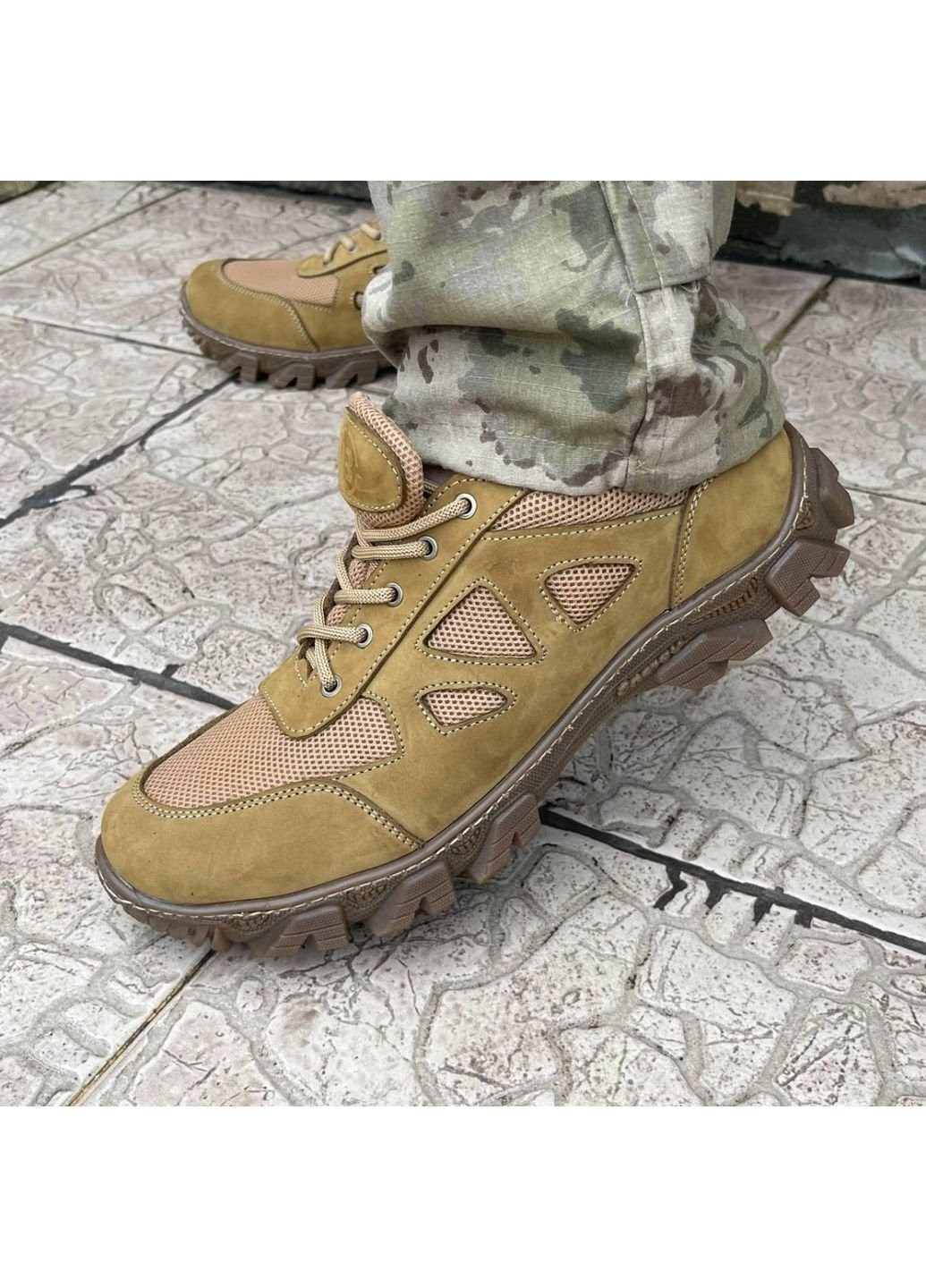 Коричневі Осінні кросівки чоловічі тактичні літні сітка зсу (зсу) 7103 42 р 27 см коричневі No Brand