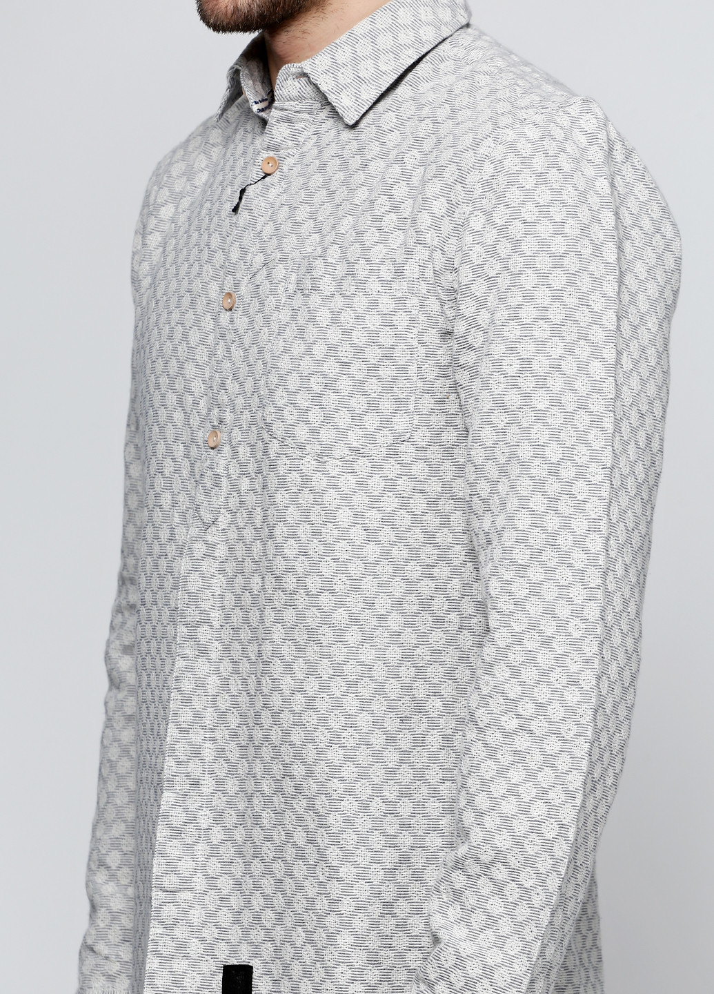 Серая кэжуал рубашка с анималистичным узором Anerkjendt с длинным рукавом
