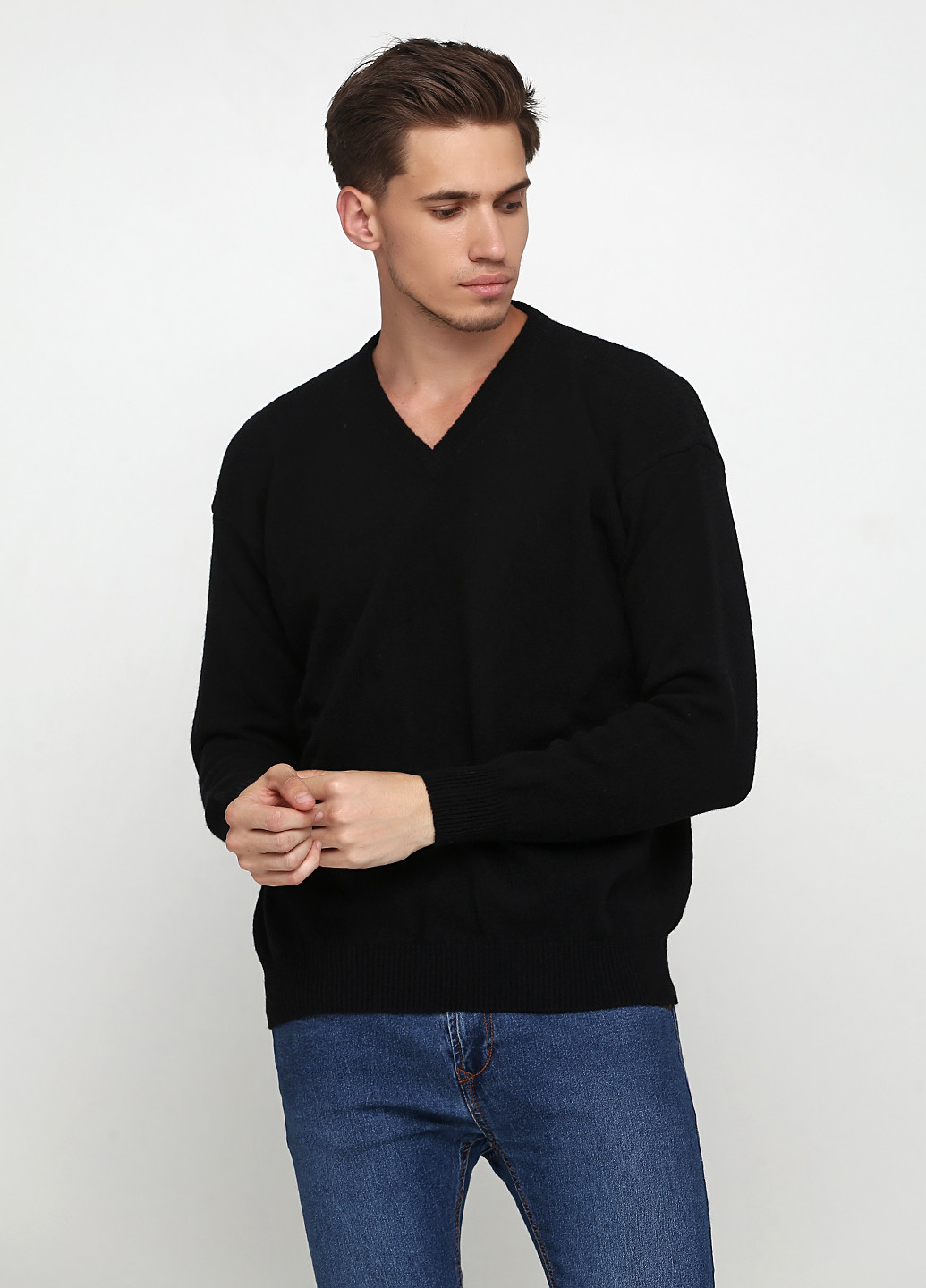 Черный демисезонный пуловер пуловер Alpha Massimo Rebecchi