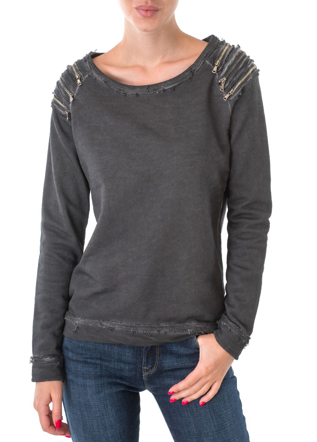 Сірий світшот Please однотонний (241230902)