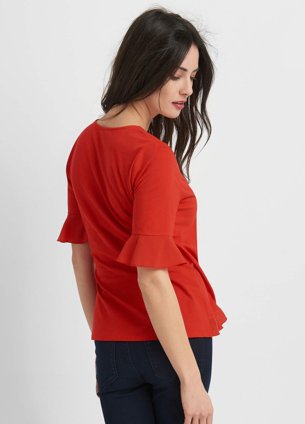Красная демисезонная блуза на запах Orsay
