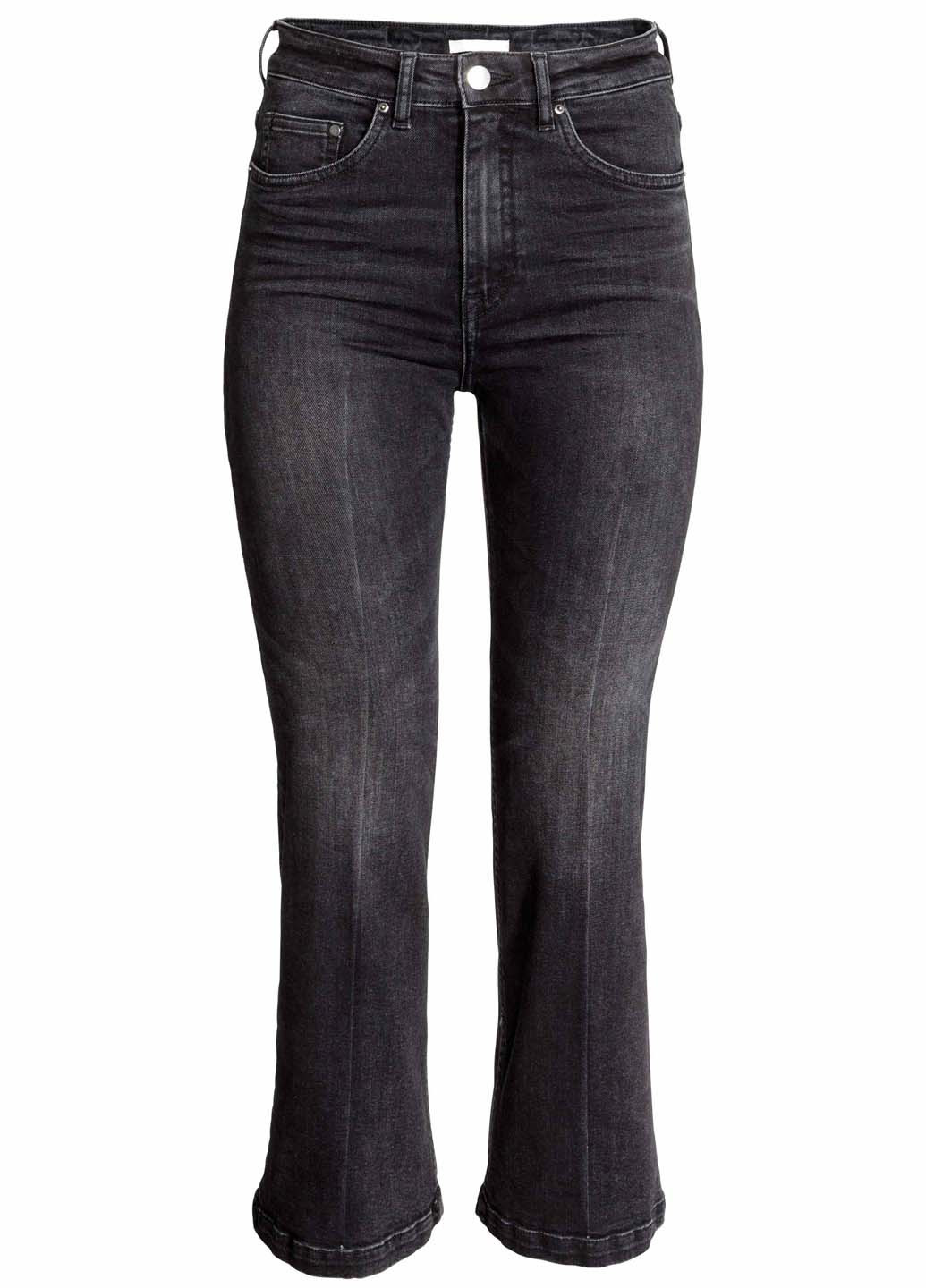 Серые демисезонные клеш джинсы H&M