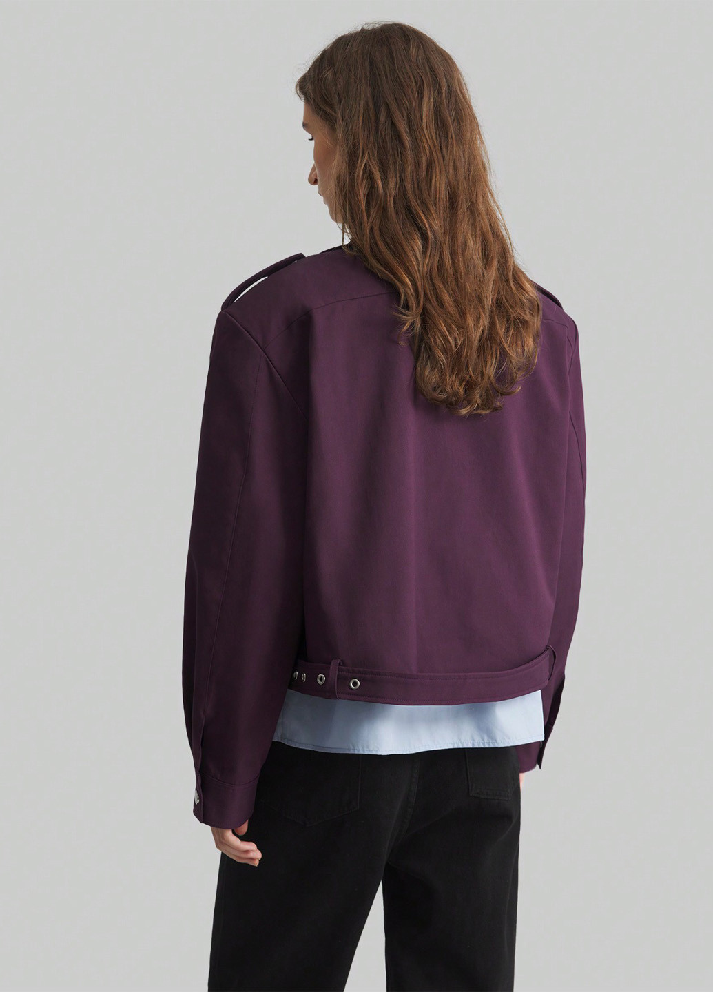 Темно-фиолетовая демисезонная куртка куртка-пальто SHEIN