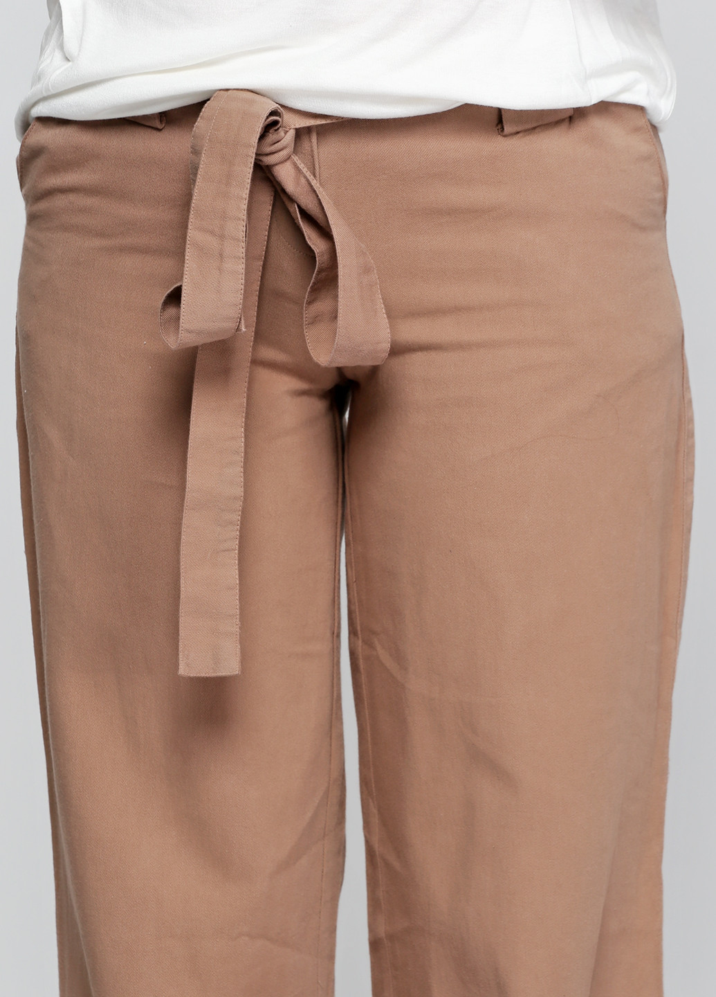 Светло-коричневые кэжуал демисезонные прямые брюки Vila