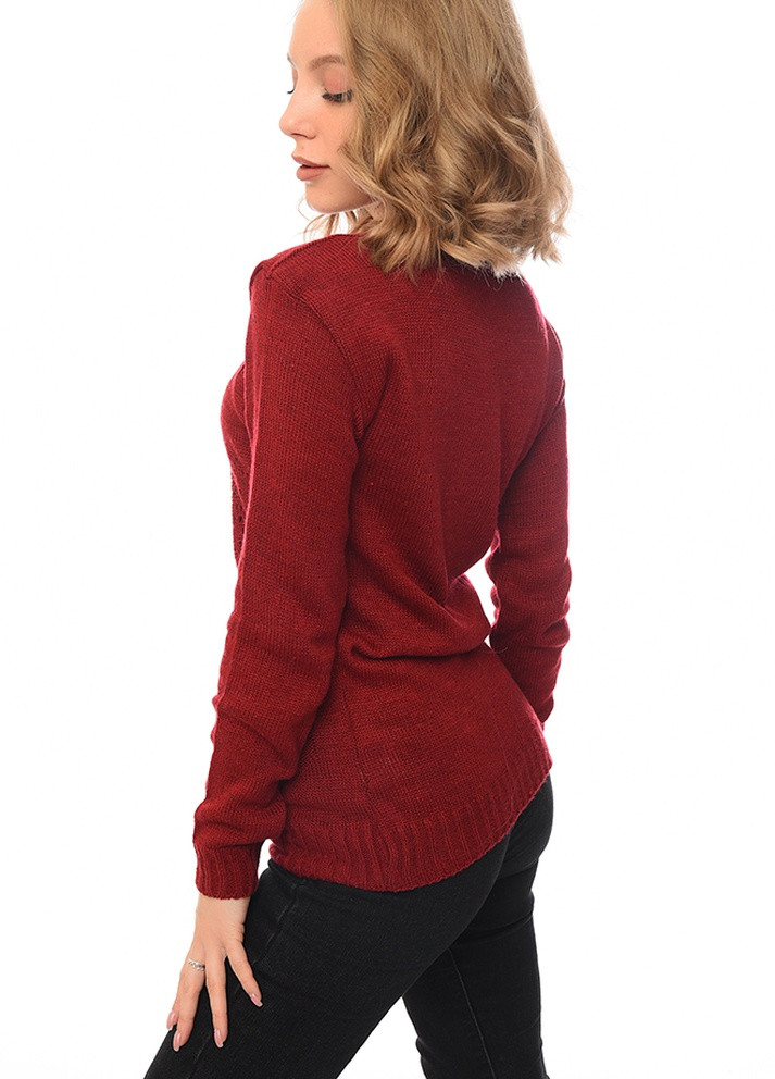 Бордовый зимний свитер Let's Shop