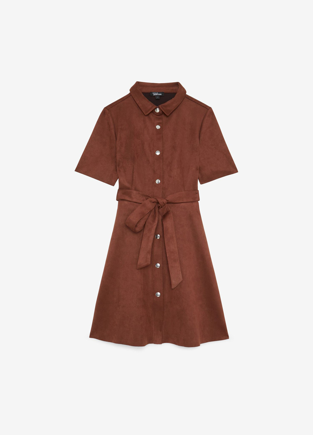 Коричневое кэжуал платье рубашка Jennyfer однотонное