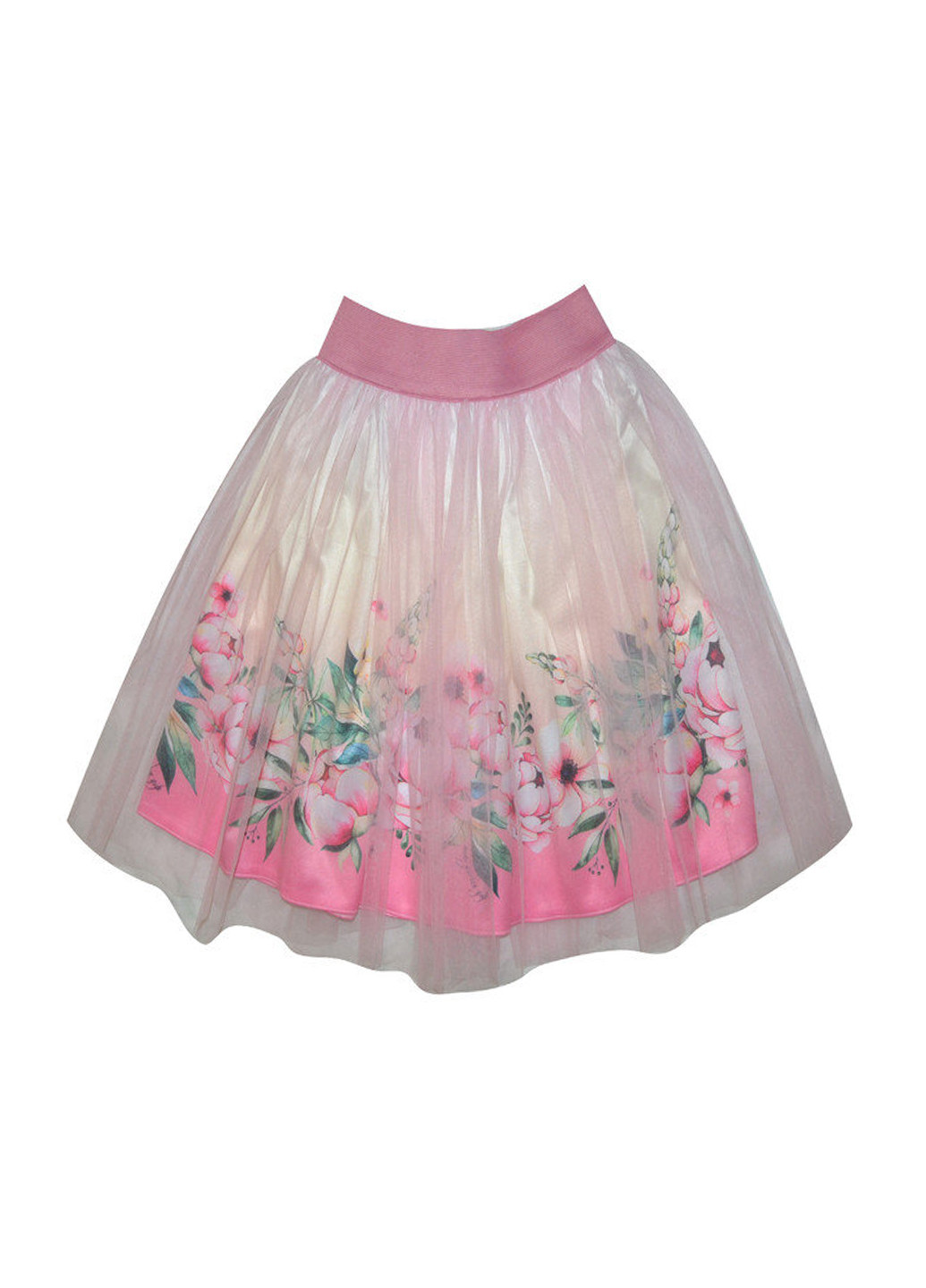 Розовая кэжуал с рисунком юбка Mevis клешированная