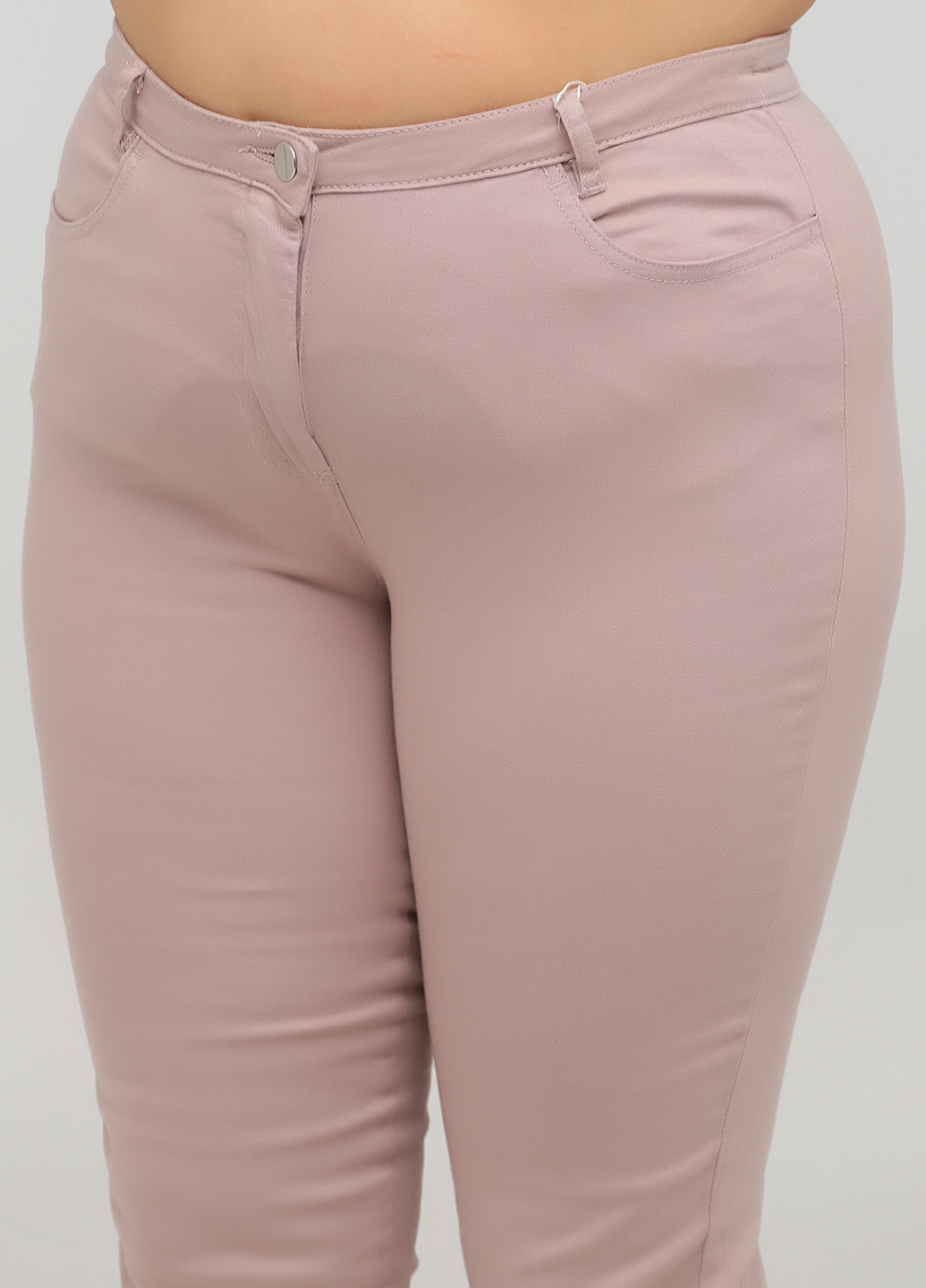 Джинси Long Island завужені однотонні світло-рожеві джинсові бавовна