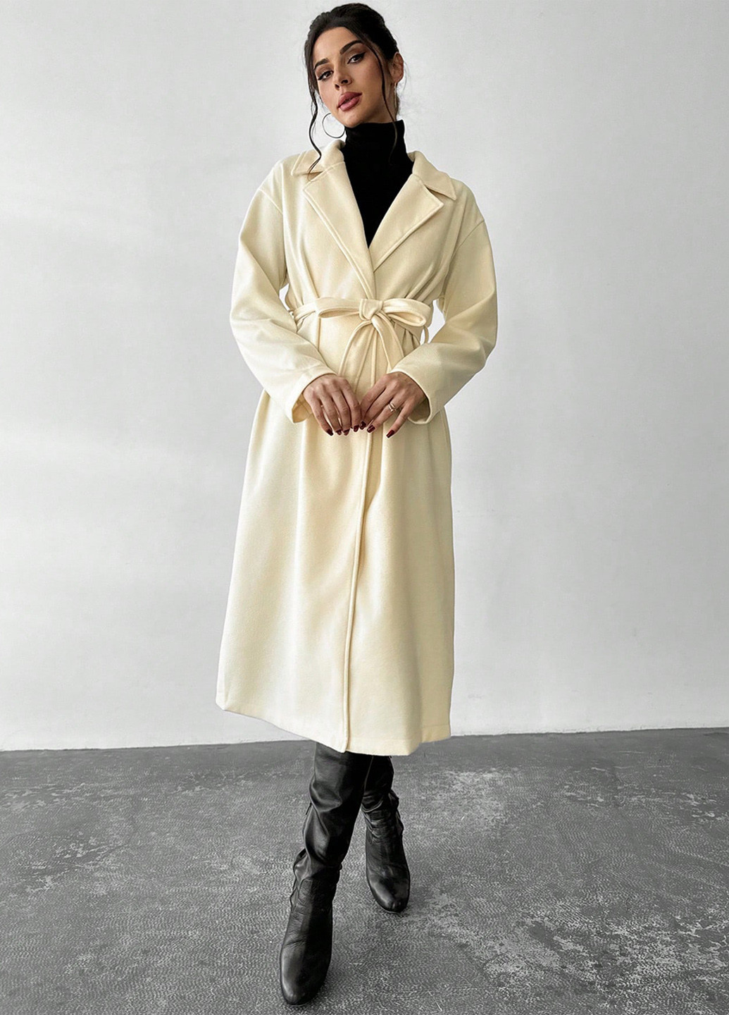 Кремовое демисезонное Пальто SHEIN