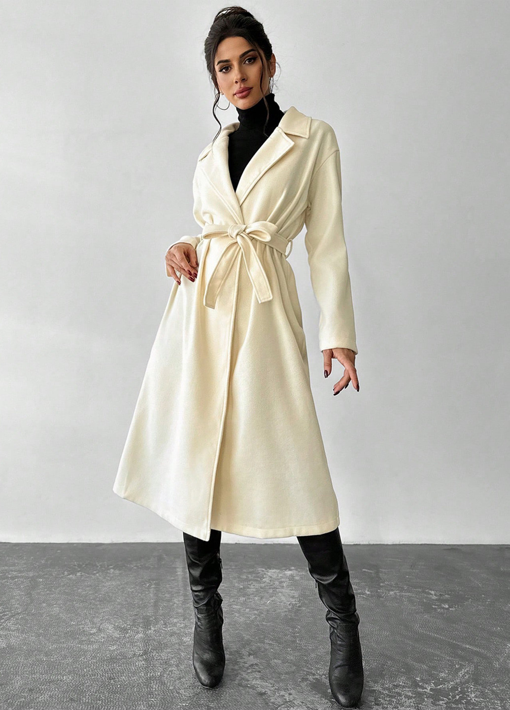 Кремовое демисезонное Пальто SHEIN