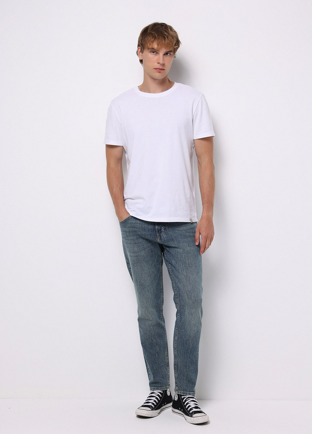 Серо-синие демисезонные регюлар фит джинсы Colin's