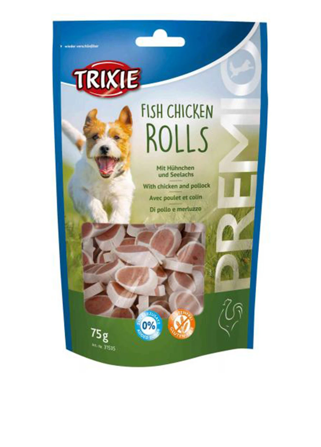 Ласощі Premio Fish Chicken Rolls для собак роли з куркою та лососем 75 г Trixie (19207418)