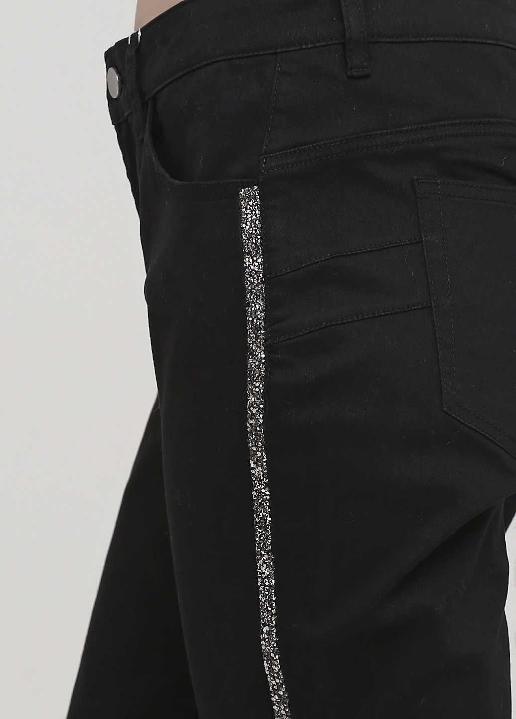 Джинси Heine завужені, вкорочені однотонні чорні джинсові бавовна