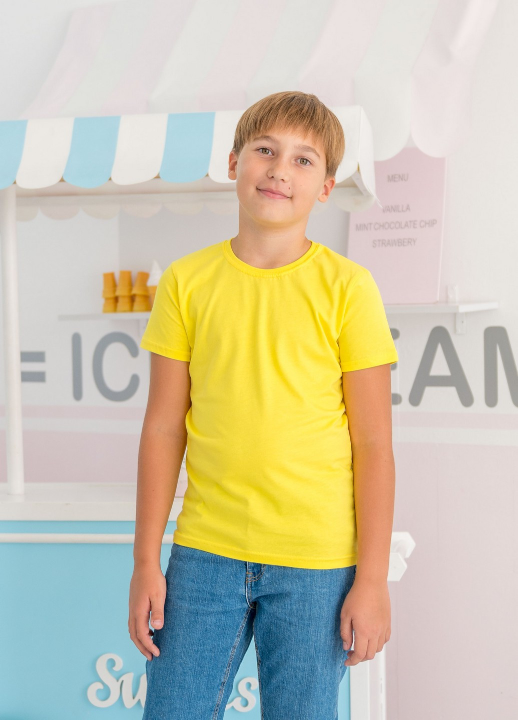 Жовта демісезонна футболка дитяча Наталюкс 12-3311
