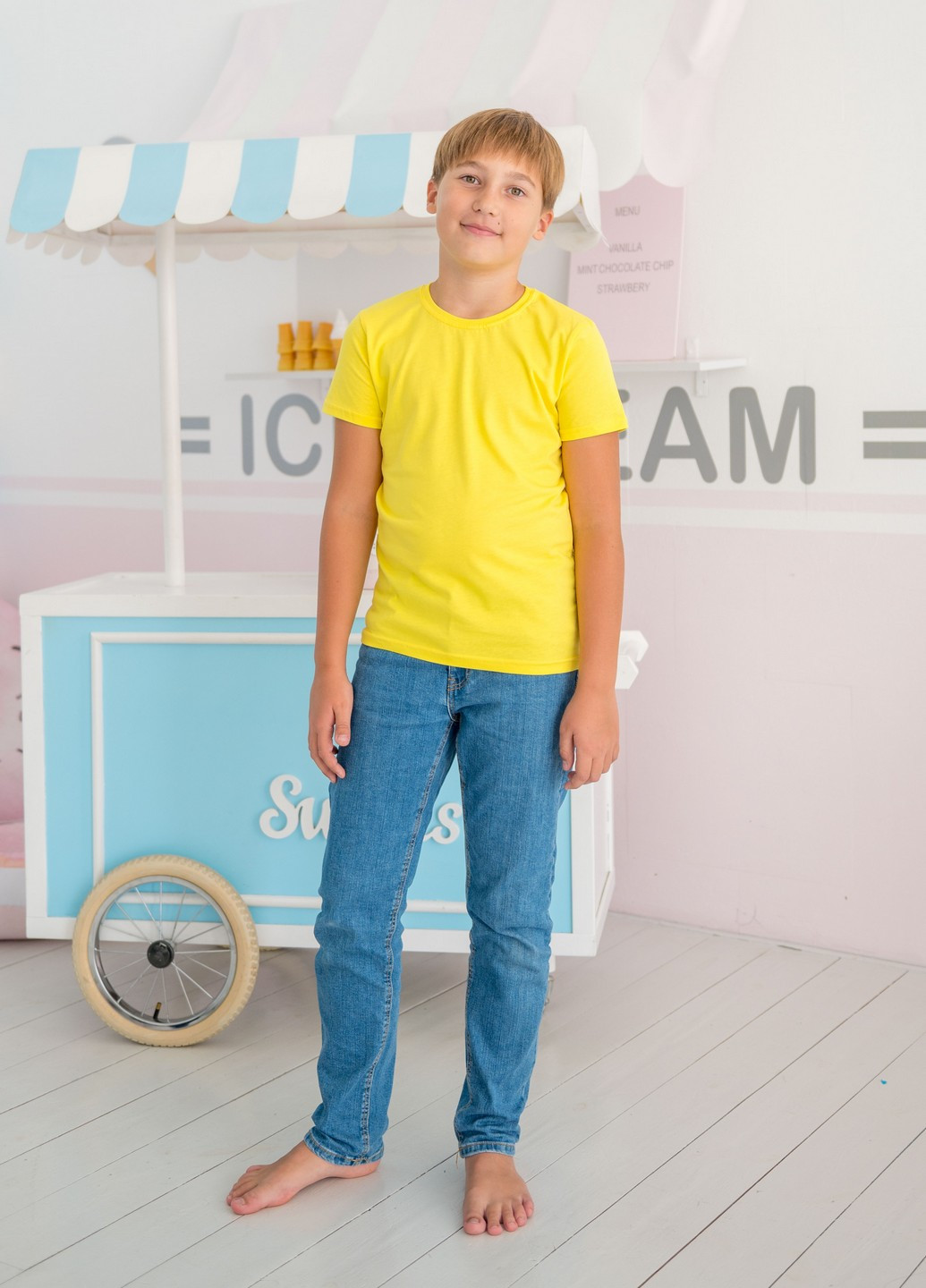 Жовта демісезонна футболка дитяча Наталюкс 12-3311