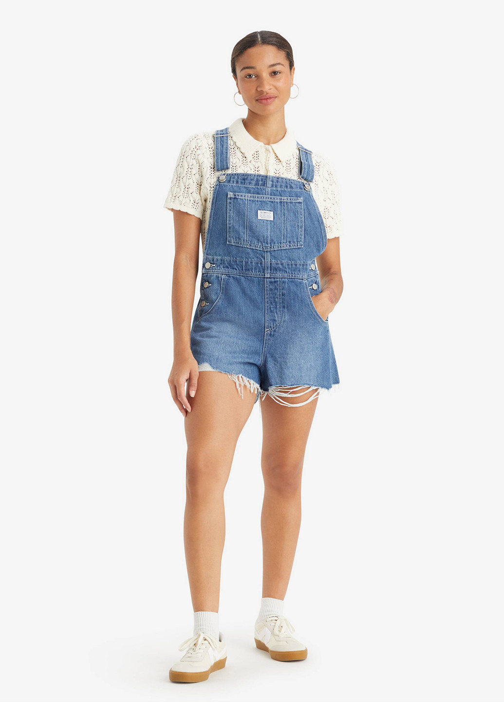 Комбінезон Levi's комбінезон-шорти однотонний синій джинсовий бавовна