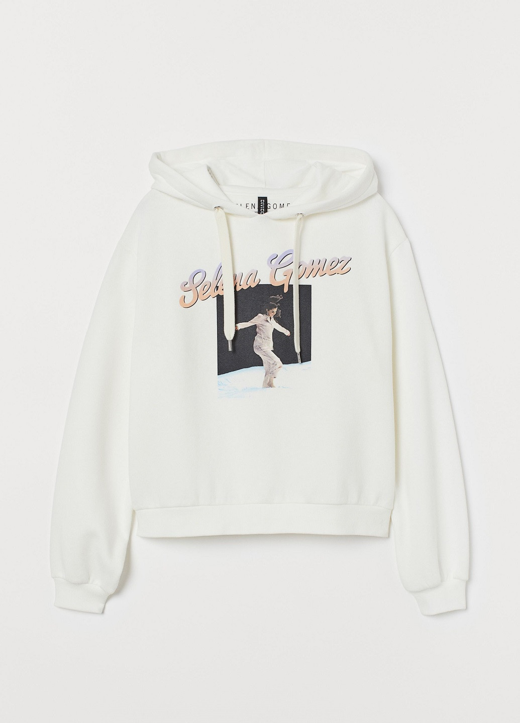 Белый демисезонный короткий джемпер худи selena gomez H&M