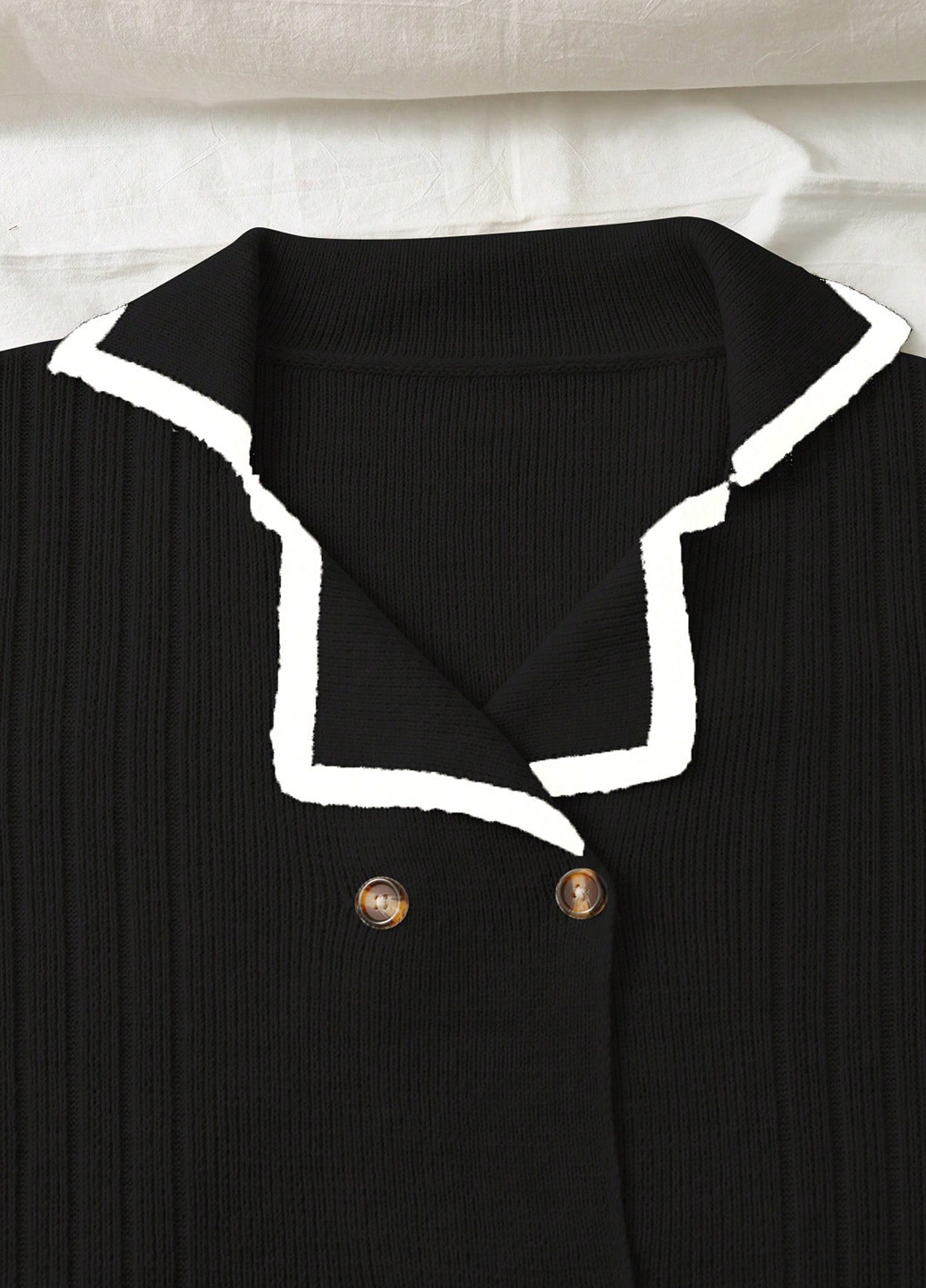 Черно-белый демисезонный комплект (кофта, брюки) SHEIN