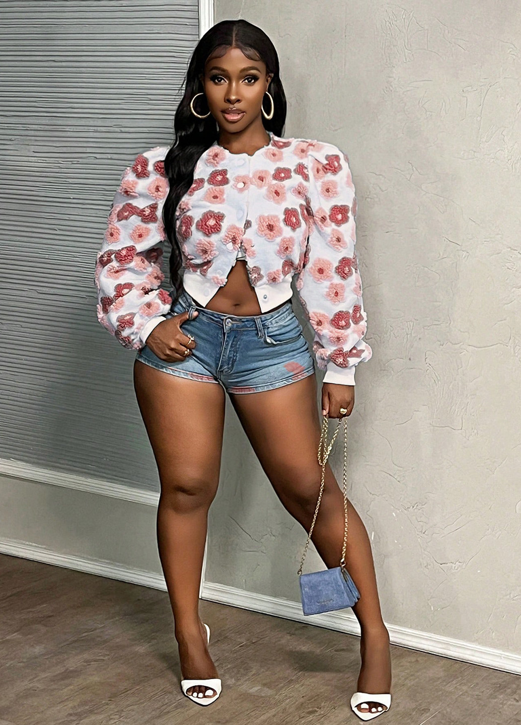 Бомбер SHEIN на кнопках (334101652)