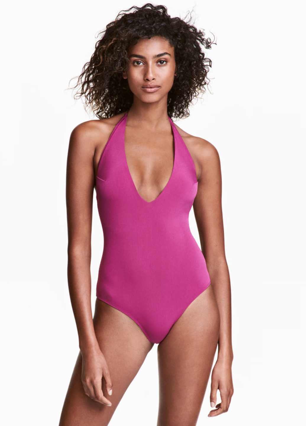 Фиолетовый летний купальник слитный H&M