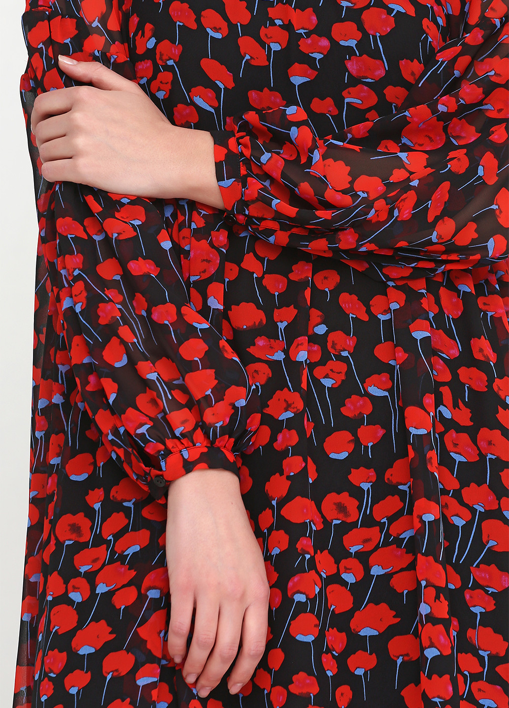Красное кэжуал платье на подкладе NUMERO 28 с цветочным принтом