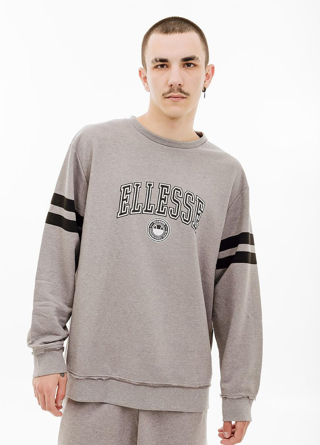 Серый свитшот shv20028-112 Ellesse меланж без декора (321963402)